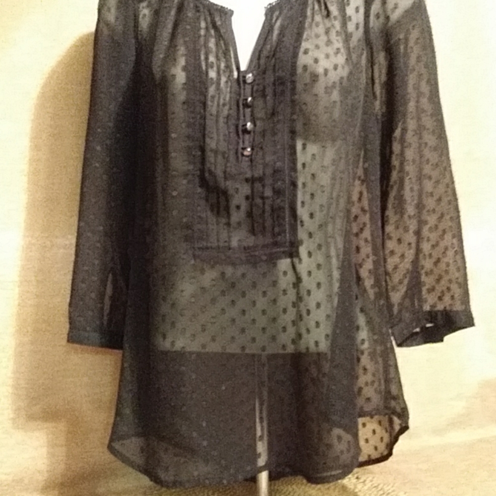 💚Sheer Black Top by Danielrainn